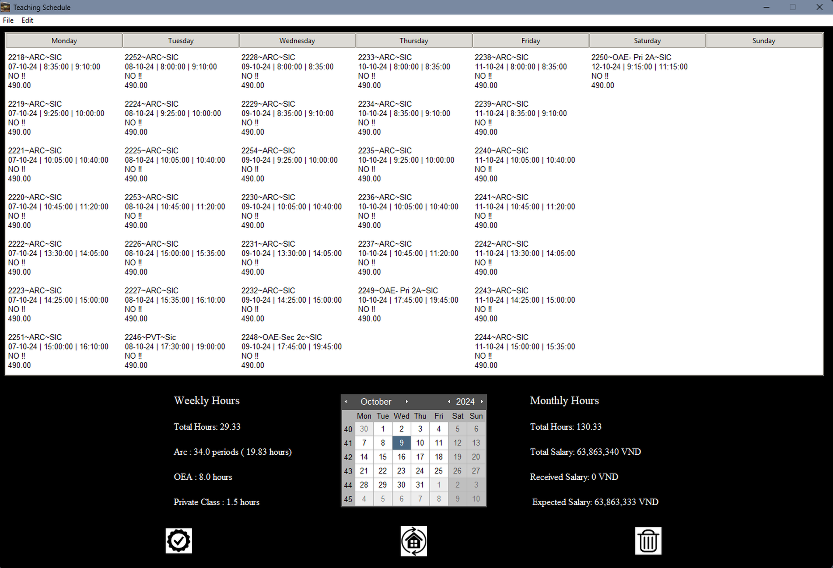 Schedule App Screenshot